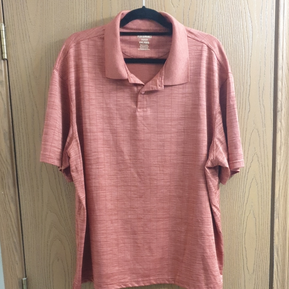 Haggar Men's Polo in Salmon